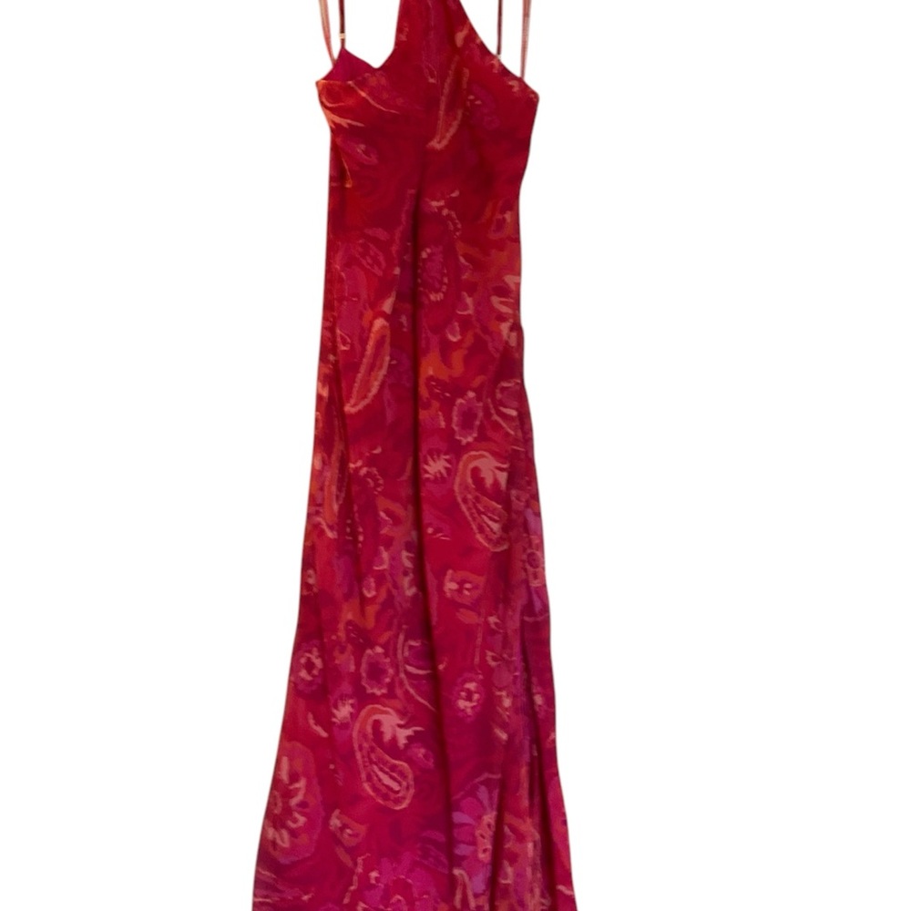Elegant Red Paisley Maxi Dress